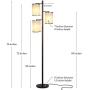 Brightech Liam - Asian Lantern Shade Tree LED Floor Lamp - Tall Free Standing Pole with 3 LED Light Bulbs - Contemporary Bright Reading Lamp for Living Room, Office - Bronze