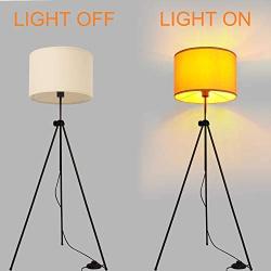 Modern LED Tripod Floor Lamps for Living Room, Bedroom, White Mid Century Standing Design Light with Metal Legs, Adjustable Contemporary Tall Lamp for Office-Blub not Included