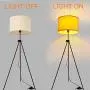 Modern LED Tripod Floor Lamps for Living Room, Bedroom, White Mid Century Standing Design Light with Metal Legs, Adjustable Contemporary Tall Lamp for Office-Blub not Included