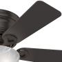 Hunter Haskell Indoor Low Profile Ceiling Fan with LED Light and Pull Chain Control, 42'', Premier Bronze