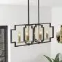 Emliviar 5-Light Island Lighting, Modern Kitchen Dining Room Light Fixtures, Black and Gold Finish, JE1981-5LP BK+G