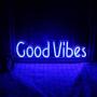 Good Vibes Neon Signs Good Vibes Words Neon Lights for Room Decor Light Lamp Bedroom Beer Bar Pub Hotel Party Restaurant Recreational Game Room Wall Art Decoration(19.6×4.9)