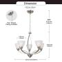 Lucidce Contemporary 5-Light Chandeliers Brushed Nickel Finish,Alabaster Glass Shades Hanging Pendant Lighting Fixture for Living Room, Dining Room, Kitchen