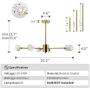 Modern Sputnik Chandeliers 6-Lights Pendant Lighting Ceiling Light Fixture for Living Room, Dining Room, Hotel