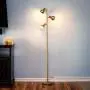 Brightech Ethan - LED Tree Floor Lamp for Mid Century, Modern, Contemporary and Industrial Decor - 3 Light Standing Pole Lamp- Tall Light for Living Room, Bedroom, and Office - Brass
