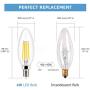 Led Candelabra Light Bulb Filament Vintage Edison Chandelier Dimmable Bulbs,40 Watt Equivalent,Warm White 2700k,400 Lumen,E12 Base,6 Pack