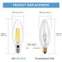 Led Candelabra Light Bulb Filament Vintage Edison Chandelier Dimmable Bulbs,40 Watt Equivalent,Warm White 2700k,400 Lumen,E12 Base,6 Pack