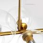 CCSUN 110cm Glass Ball Golden Chandelier Island Lights,mid Century 8-Lights Long Pendant Light E26 Clear Glass Globe Chandelier Decor Light Fixtures for Dining Room Living Room Golden Transparent