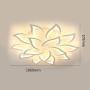 Modern LED Lotus Flower Petal Ceiling Chandelier Acrylic Home Lights 3 Colors Flush Mount LED Chandelier Home Lights for Dinning Room Bedroom Living Room Decor 110V (15 Heads)