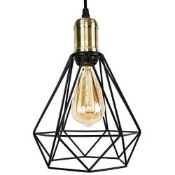 Espird Wire Cage Pendant Light Fixture,Geometric Bronze Vintage Hanging Lighting Industrial lamp Metal Shade for Kitchen Island Dining Room Bedroom Loft Hallway