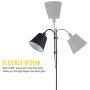 CO-Z Floor Task Lamp with Gooseneck Adjustable, Rustic Standing Reading Lamps with Black Fabric Shade, 64 Modern Floor Lamp for Living Room Bedroom Reading Office Farmhouse, UL.