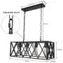 SGLfarmty Rectangular Vintage Rustic 4-Light Black Hanging Pendant Island Light Fixtures for Kitchen Farmhouse, Bar, Dining Room