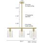 LeeZM Rustic Industrial Chandeliers Modern 3-Light Glass Shades Pendant Lighting Vintage Farmhouse Adjustable Wire Ceiling Light Hanging Lamp for Dining Rooms Bedrooms Living Room Kitchen Island Gold
