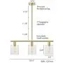 LeeZM Rustic Industrial Chandeliers Modern 3-Light Glass Shades Pendant Lighting Vintage Farmhouse Adjustable Wire Ceiling Light Hanging Lamp for Dining Rooms Bedrooms Living Room Kitchen Island Gold