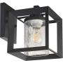TENGXIN Outdoor Wall Sconce,Wall Lantern,Proch Light,Black Finished with Crackle Glass Shade UL Listed,1 Pack,Suitable for Garden & Patio Lights