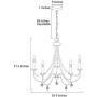 LOG BARN Farmhouse Chandelier, 5-Light Black Chandelier, Dining Room Hanging Light Fixture with Crystal Pendants, 24.5” Dia