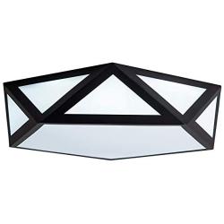 Modern Flush Mount Ceiling Lighting Fixture,24W 6500K Cool White LED Classic Black Metal Art Geometric Shape Ceiling Lamp for Living Room Kitchen Dining Room Study Mall