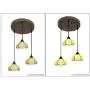 Creative Chandelier Style,Tiffany Style Pendant Light Fixture Modern Yellow Baked Bend Glass Chandelier Lighting Restaurant Dining Room Bar Art 3-arm Hanging Light Ceiling Lamp, E27,Adjustable Chain-b
