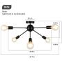WBinDX Modern 6-Light Sputnik Chandelier Ceiling Light Fixture Black Mid Century Industrial Retro Lamp for Kitchen Island Dining Room Bedroom Living Room Foyer Hallway Lighting