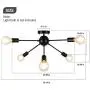 WBinDX Modern 6-Light Sputnik Chandelier Ceiling Light Fixture Black Mid Century Industrial Retro Lamp for Kitchen Island Dining Room Bedroom Living Room Foyer Hallway Lighting