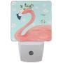 Vdsrup Beautiful Florals Flamingo Night Light Set of 2 Spring Summer Daisy Flowers Plug-in LED Nightlights Auto Dusk-to-Dawn Sensor Lamp for Bedroom Bathroom Kitchen Hallway Stairs