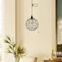 NAFEEZA Industrial On/Off Switch Pendant Light,Vintage Spherical Adjustable Hanging Pendant Light Fixture for Living Room Kitchen Island Bedroom Dining Hallway,Black.