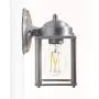 CORAMDEO Outdoor Square Coach Light for Porch, Patio, Deck, Barn, Wet Location, E26 Medium Base Socket, Durable Nickel Finish & Clear Glass