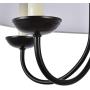 A1A9 Modern 5-Light Drum Pendant Light Fixture, 21 White Fabric Shade, Simple Chain Hanging Ceiling Lights, Black Chandelier Fitting for Entryway, Hallway, Dining Room and Foyer