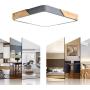 LED Flush Mount Ceiling Light - 15.75Inch Modern Ultral-Thin LED Ceiling Light Fixture, 30W (200W Equivalent) Metal & Wood Edge,2000lm,6500K Bright White Ceiling Lamp for Bathroom,Living Room,Grey