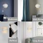 LIGHTESS Modern Wall Sconce Plug in Up Down Wall Light 6W LED Wall Lamp for Hallway Bedroom, Warm White