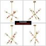JHLBYL Sputnik Chandelier 6 Lights Gold Mid Century Pendant Lighting Vintage Industrial Ceiling Light for Kitchen Dining Room Living Room JHLBYL Sputnik Chandelier 6 Lights Gold Mid Century Pendant Lighting Vintage Industrial Ceiling Light for Kitchen Dining Room Living Room