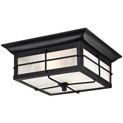 Westinghouse Lighting 6204800 Orwell 2 Light Outdoor Flush Mount Fixture, Textured Black