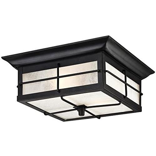 Westinghouse Lighting 6204800 Orwell 2 Light Outdoor Flush Mount Fixture, Textured Black