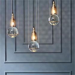Modo Lighting Glass Globe Pendant Light Mid Century Modern Ceiling Light Adjustable Chandelier with Glass Shade, Metal Hanging Light Fxiture for Living Dining Room Farmhouse