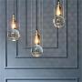 Modo Lighting Glass Globe Pendant Light Mid Century Modern Ceiling Light Adjustable Chandelier with Glass Shade, Metal Hanging Light Fxiture for Living Dining Room Farmhouse
