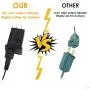 BHCLIGHT C9 Christmas String Lights, 50 LED Extendable Outdoor Fairy Lights Plug in, UL Safe, Green Wire String Lights for Patio Xmas Tree Wedding Party Decoration（Warm White）