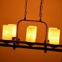 Alice House 39.5'' Dining Room Chandeliers with Marble Shade, Brown Finish,10 Light Farmhouse Kitchen Island Lights AL9051-P10