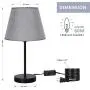 HAITTAL Small Table Lamps - Vintage Bedside Nightstand Lamps Set of 2 for Bedroom, Office, Dorm Room, Grey HAITTAL Small Table Lamps - Vintage Bedside Nightstand Lamps Set of 2 for Bedroom, Office, Dorm Room, Grey