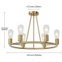 BONLICHT Modern Wagon Wheel Chandelier Lighting 6 Light Brushed Brass Chandeliers Gold Mid Century Ceiling Light Fixture for Kitchen Island Farmhouse Dining Room Bedroom Foyer Hallway