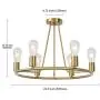 BONLICHT Modern Wagon Wheel Chandelier Lighting 6 Light Brushed Brass Chandeliers Gold Mid Century Ceiling Light Fixture for Kitchen Island Farmhouse Dining Room Bedroom Foyer Hallway