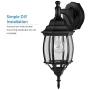 NOMA Four-Sided Outdoor Wall Lantern | Waterproof Down-Facing Lights | Black Finish with Clear Bevelled Glass Panels