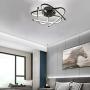 LED Ceiling Lamps Living Room Modern Half Flush Mount Ceiling Hanging Lamp Fixture Metal Acrylic Dimming Ceiling Lamp Minimalist Square Bedroom Ceiling Light with Remote Ceiling Lighting (Black-45W)