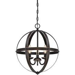 Westinghouse Lighting 6341800 Stella Mira Three-Light Pendant, Oil Rubbed Bronze Finish with Highlights