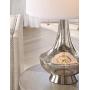 Trixie Modern Table Lamp Mercury Glass Drum Shade for Living Room Family Bedroom Bedside Nightstand Office - Possini Euro Design