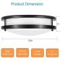 Drosbey 36W Ceiling Light Fixture, 13in Flush Mount Light Fixture, LED Ceiling Lamp for Bathroom, Bedroom, Kitchen, Laundry Room, Garage, Super Bright 3200 Lumens, 3000K Warm White