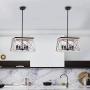 Qamra Farmhouse Kitchen Island Chandelier, Retro Industrial Metal Cage Pendant Lighting Hanging Fixture Light for Dining Room Living Room (4 Lights)