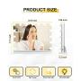 SL4U Vanity Mirror with Lights, Hollywood Lighted Makeup Mirror with 15 pcs Dimmable Led Bulbs for Dressing Room & Bedroom, Tabletop Mirror or Wall Mounted, Slim Metal Frame White