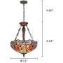 Capulina Tiffany Dragonfly Pendant Hanging Lights, Large Tiffany Style Chandeliers, Tiffany Glass Chandelier, Tiffany Style Lighting Fixtures, Hanging Tiffany Lighting, Tiffany Pendant Lamp H82.6''W18''