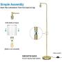 DEWENWILS Modern Floor Lamp for Living Room,Bedroom,Office,Stylish Gold Standing Lamp with Adjustable Glass Shade,63 inch Corner Lamp