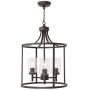 VINLUZ Industrial 3-Light Kitchen Island Chandelier Oil Rubbed Bronze with Clear Glass Shade, Modern Cage Pendant Lighting Farmhouse Metal Hanging Ceiling Light Fixture for Dining Room Bar